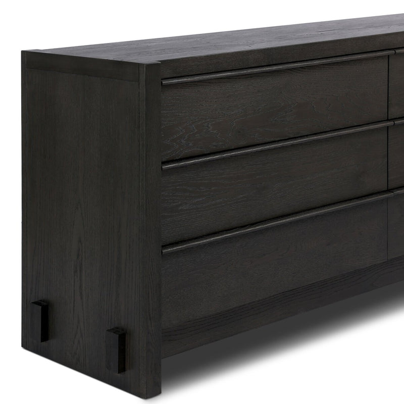 Aramis 6 Drawer Dresser - Smoked Black Resawn