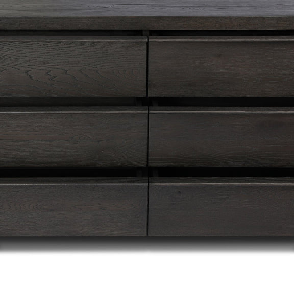 Aramis 6 Drawer Dresser - Smoked Black Resawn