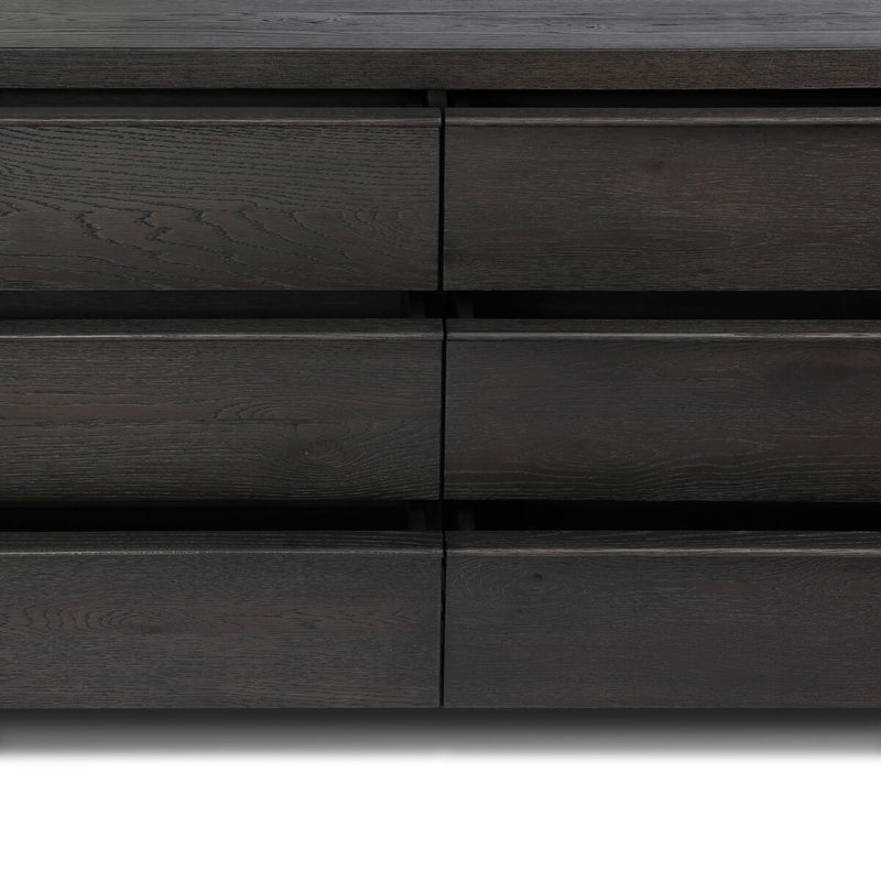 Aramis 6 Drawer Dresser - Smoked Black Resawn