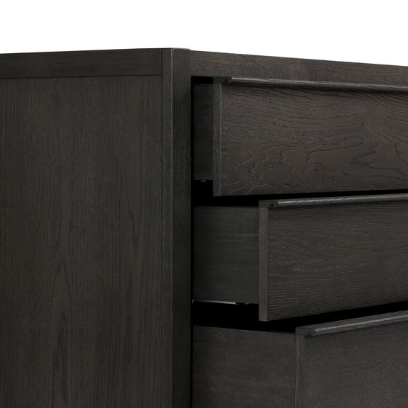 Aramis 6 Drawer Dresser - Smoked Black Resawn
