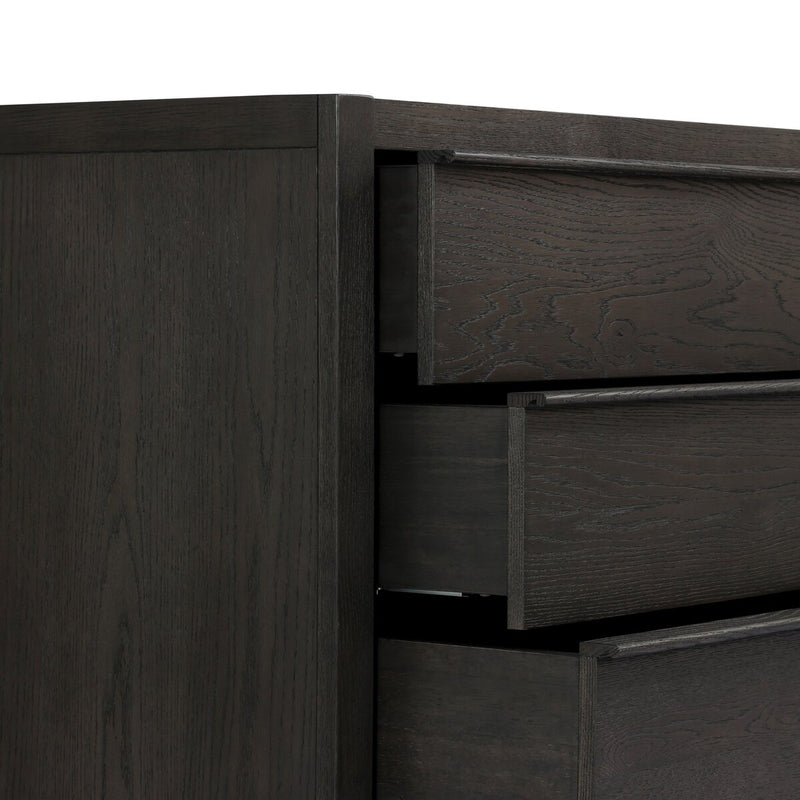 Aramis 6 Drawer Dresser - Smoked Black Resawn