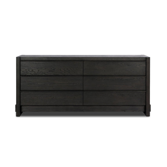 Aramis 6 Drawer Dresser - Smoked Black Resawn