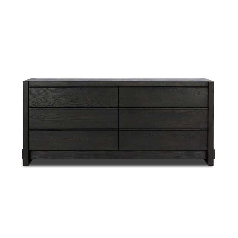 Aramis 6 Drawer Dresser - Smoked Black Resawn