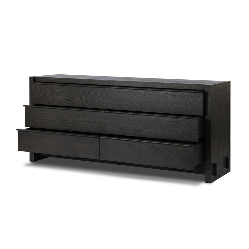 Aramis 6 Drawer Dresser - Smoked Black Resawn