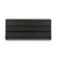 Aramis 6 Drawer Dresser - Smoked Black Resawn