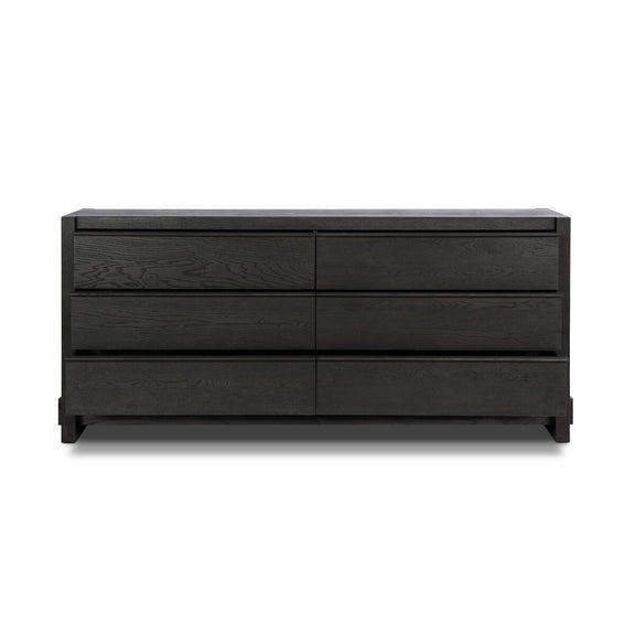 Aramis 6 Drawer Dresser - Smoked Black Resawn