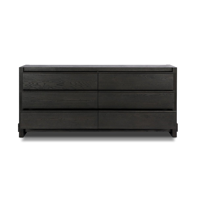 Aramis 6 Drawer Dresser - Smoked Black Resawn