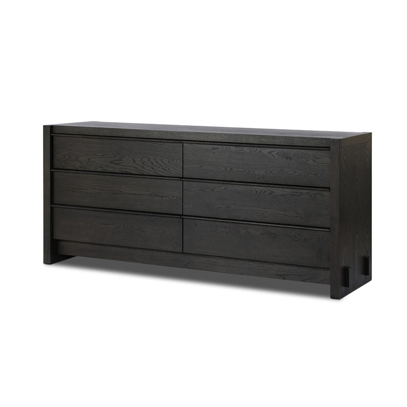 Aramis 6 Drawer Dresser - Smoked Black Resawn