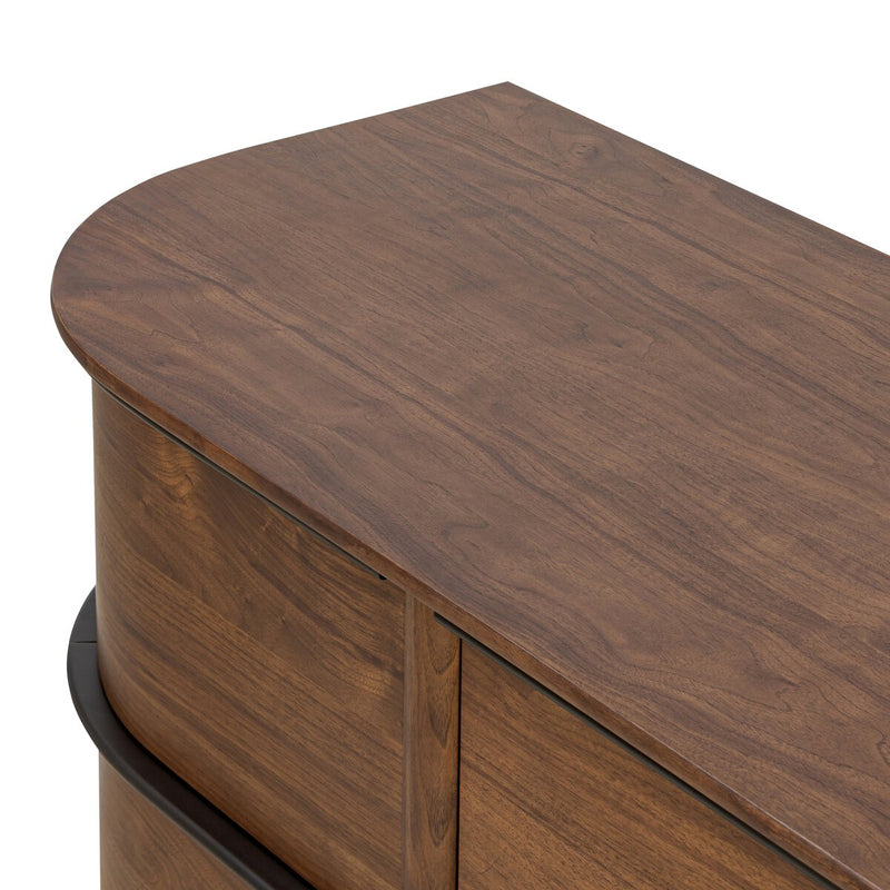 Theo 6 Drawer Dresser - Dark Brown Walnut