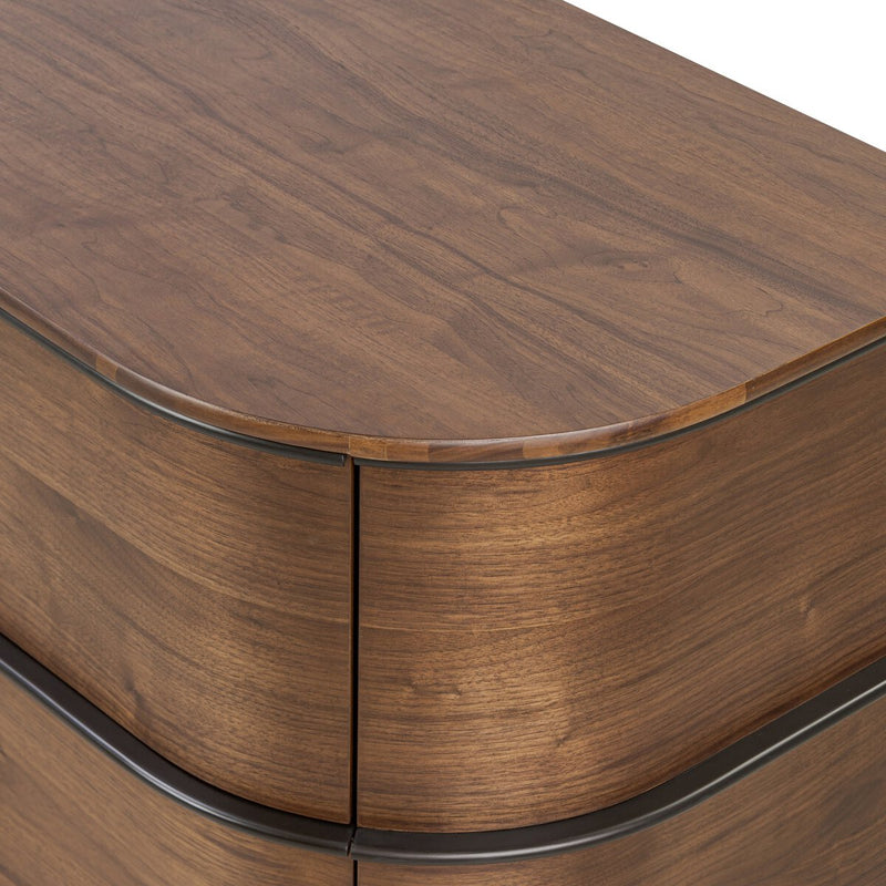 Theo 6 Drawer Dresser - Dark Brown Walnut