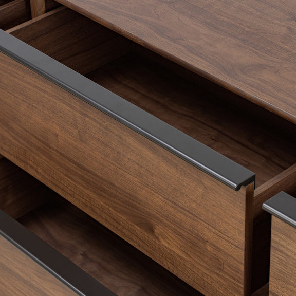 Theo 6 Drawer Dresser - Dark Brown Walnut