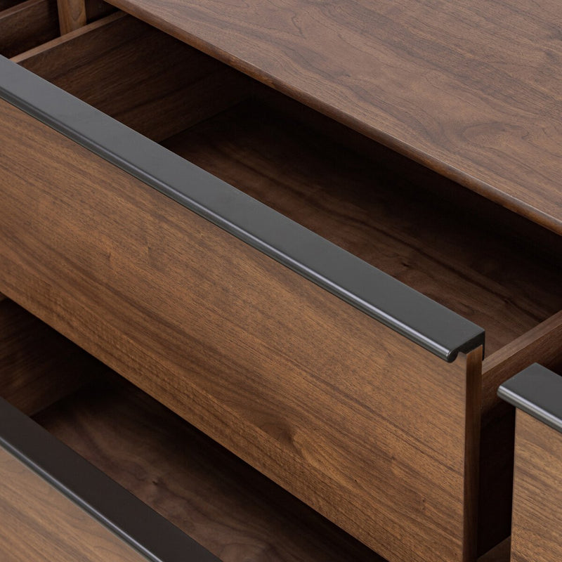 Theo 6 Drawer Dresser - Dark Brown Walnut