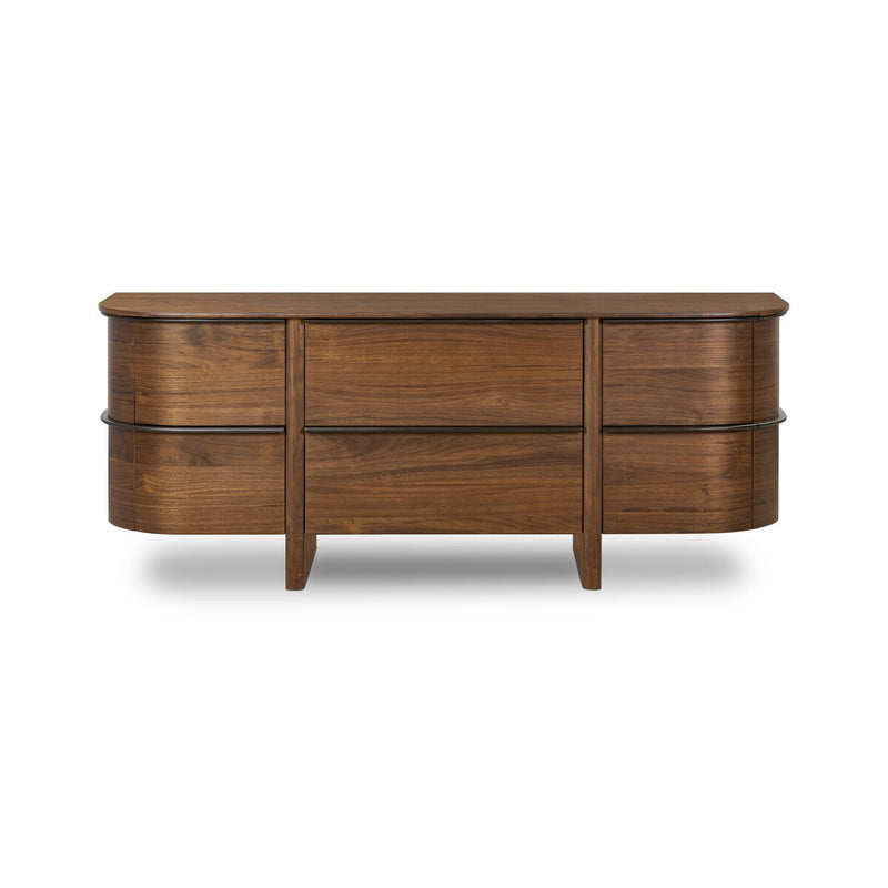 Theo 6 Drawer Dresser - Dark Brown Walnut