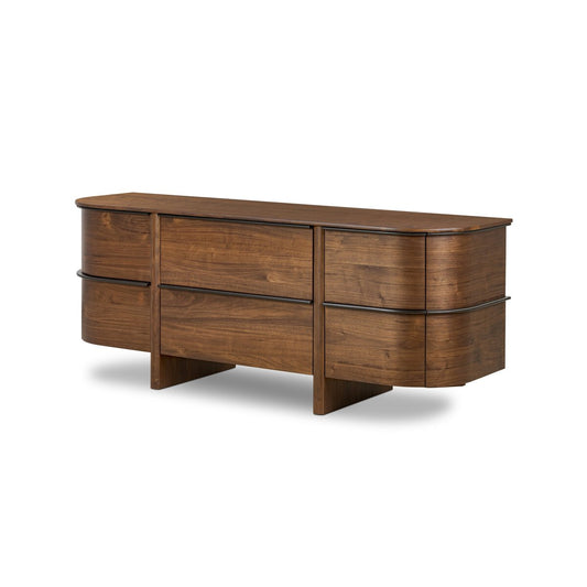 Theo 6 Drawer Dresser - Dark Brown Walnut