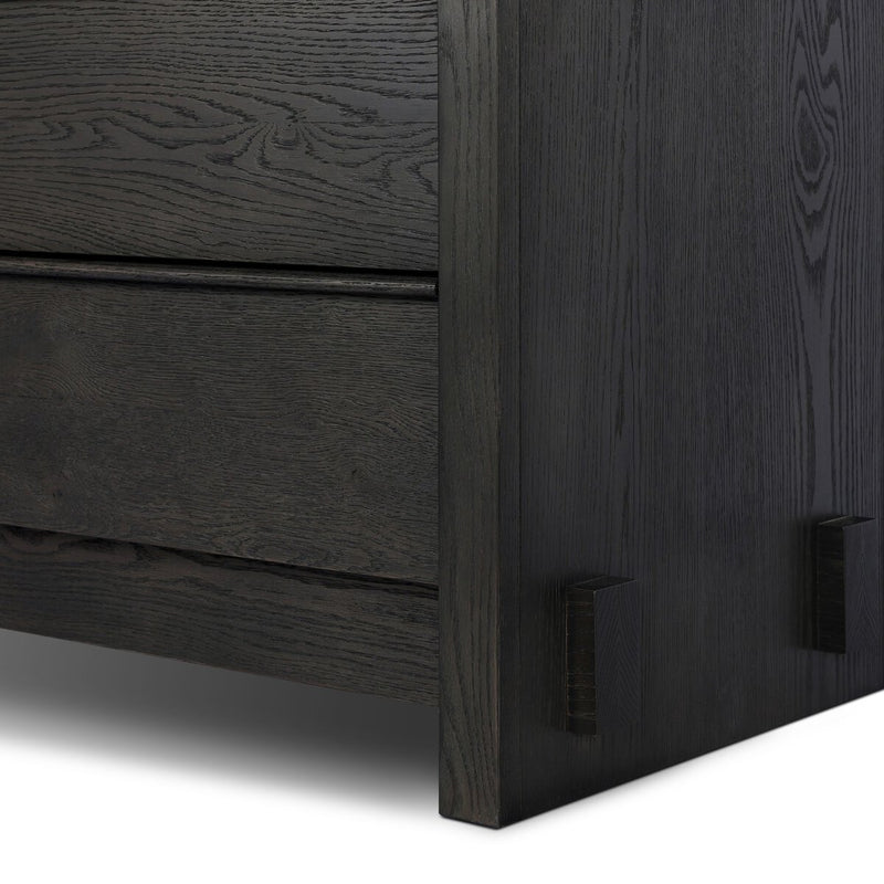Aramis Nightstand - Smoked Black Resawn