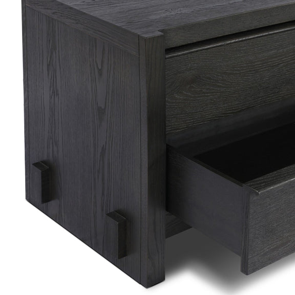 Aramis Nightstand - Smoked Black Resawn