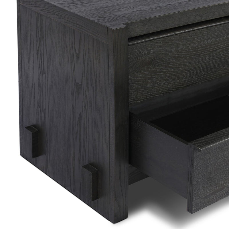 Aramis Nightstand - Smoked Black Resawn