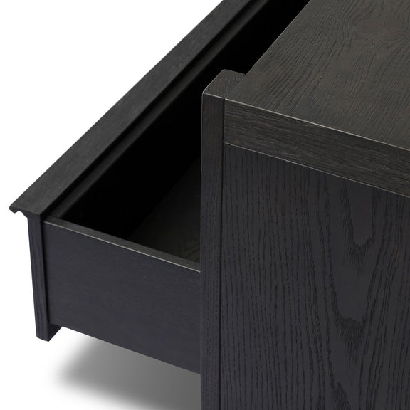 Aramis Nightstand - Smoked Black Resawn