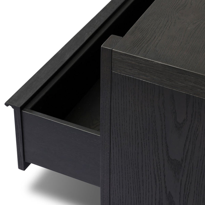 Aramis Nightstand - Smoked Black Resawn