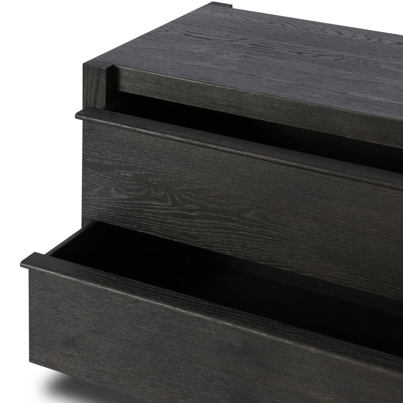 Aramis Nightstand - Smoked Black Resawn
