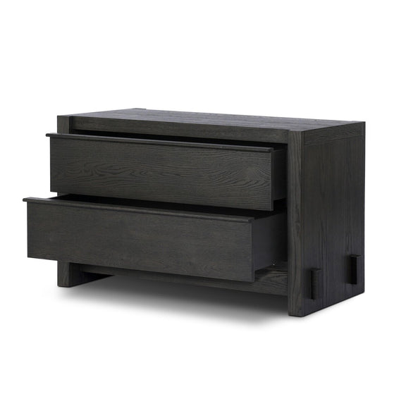 Aramis Nightstand - Smoked Black Resawn