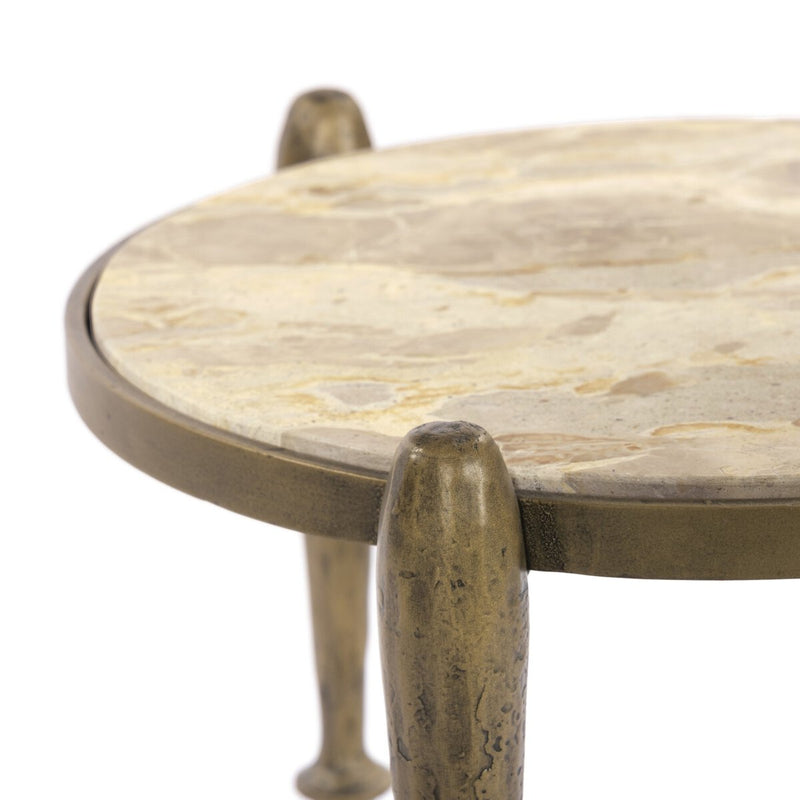 Ruthie End Table - Fossil Marble