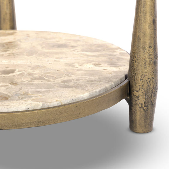 Ruthie End Table - Fossil Marble