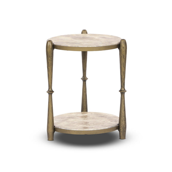 Ruthie End Table - Fossil Marble