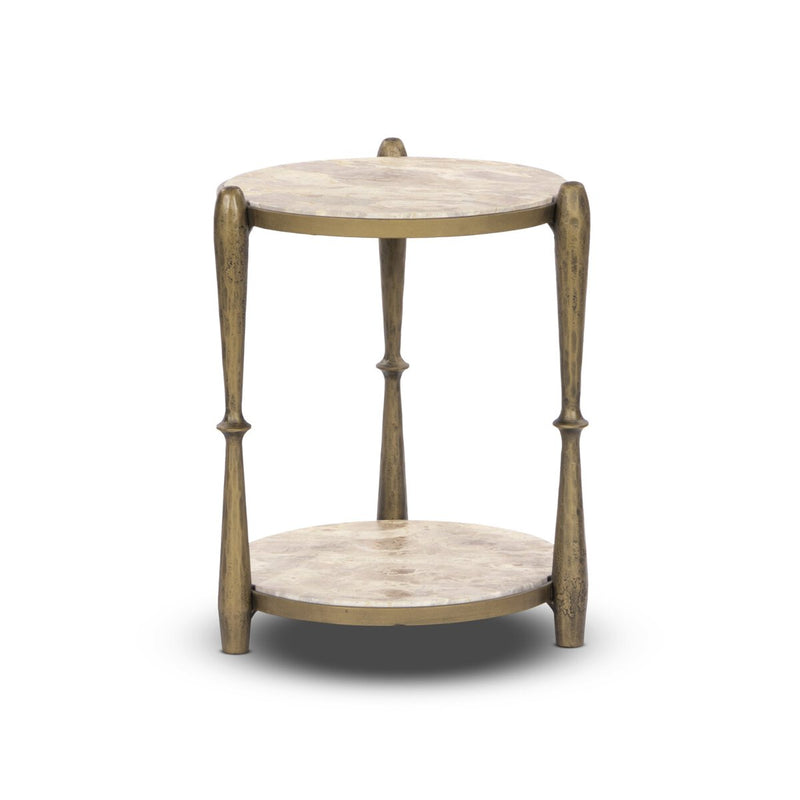 Ruthie End Table - Fossil Marble