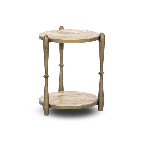 Ruthie End Table - Fossil Marble