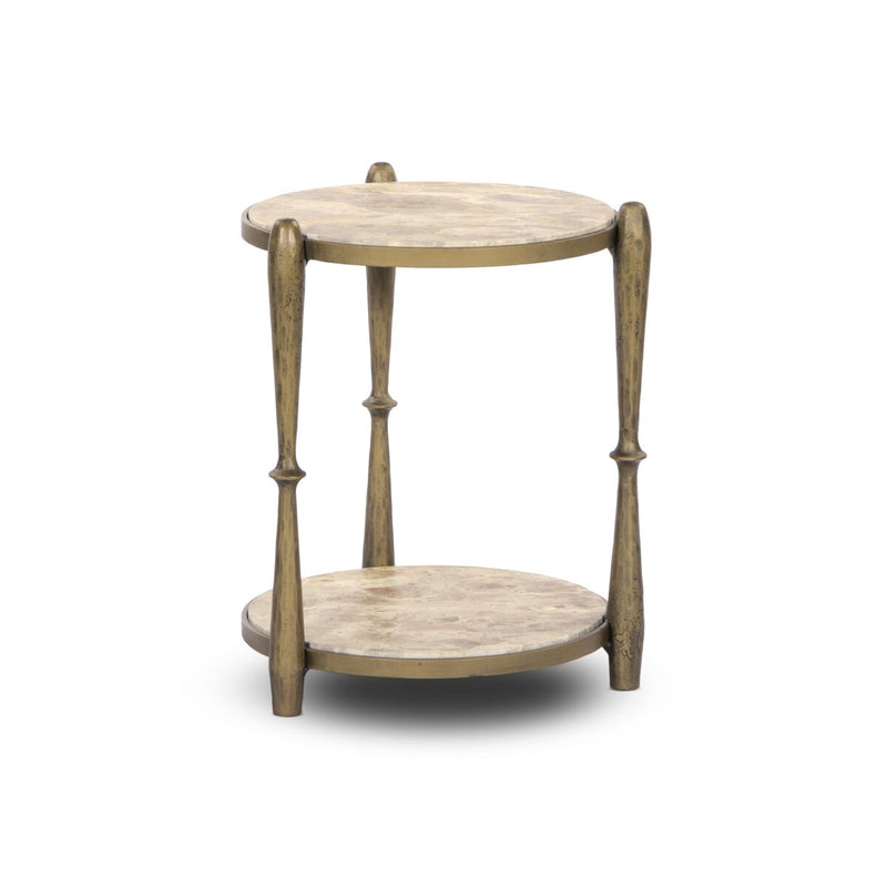 Ruthie End Table - Fossil Marble