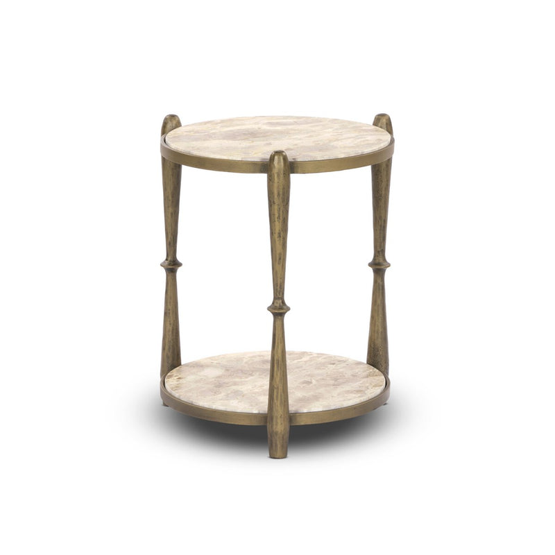 Ruthie End Table - Fossil Marble