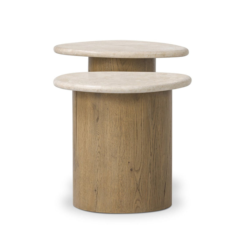 Kovo Nesting End Tables - Cappuccino Marble
