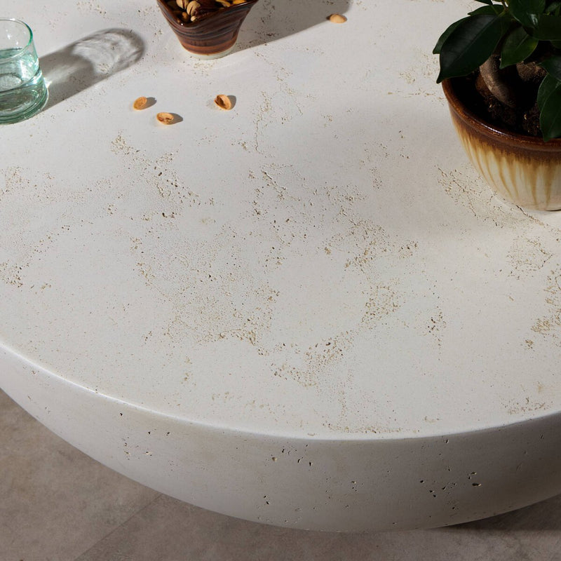 Boula Outdoor Coffee Table - Aged White Concrete