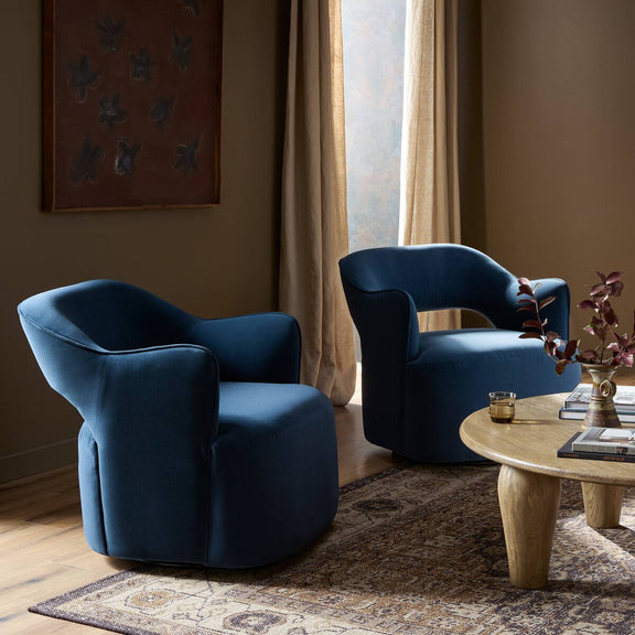 Blythe Swivel Chair - Henry Navy