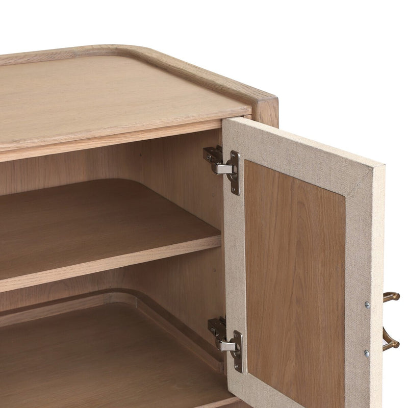 Kiran Nightstand - Beige Painted Linen