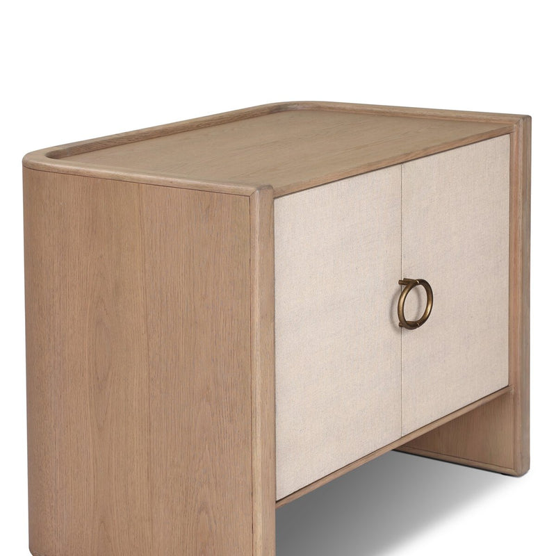 Kiran Nightstand - Beige Painted Linen