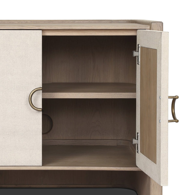 Kiran Nightstand - Beige Painted Linen