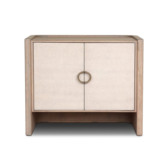 Kiran Nightstand - Beige Painted Linen