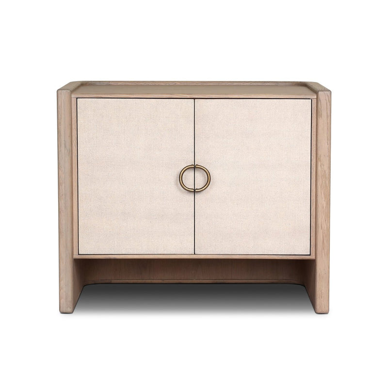 Kiran Nightstand - Beige Painted Linen