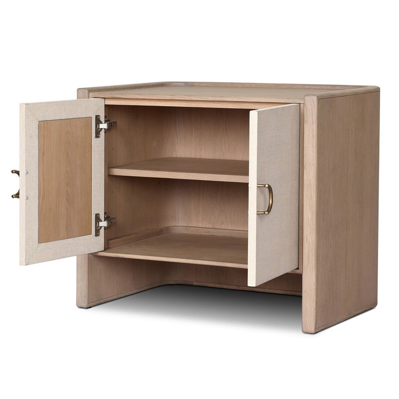 Kiran Nightstand - Beige Painted Linen