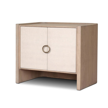 Kiran Nightstand - Beige Painted Linen