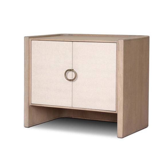 Kiran Nightstand - Beige Painted Linen