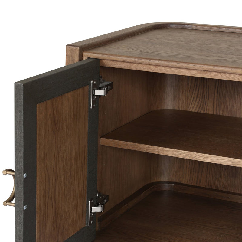 Kiran Nightstand - Dark Green Lacquered Linen