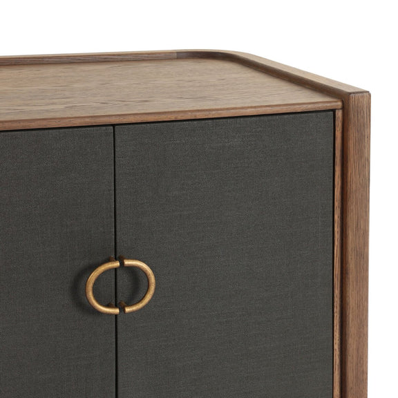 Kiran Nightstand - Dark Green Lacquered Linen