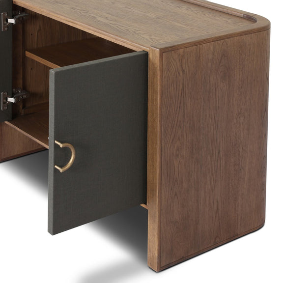 Kiran Nightstand - Dark Green Lacquered Linen