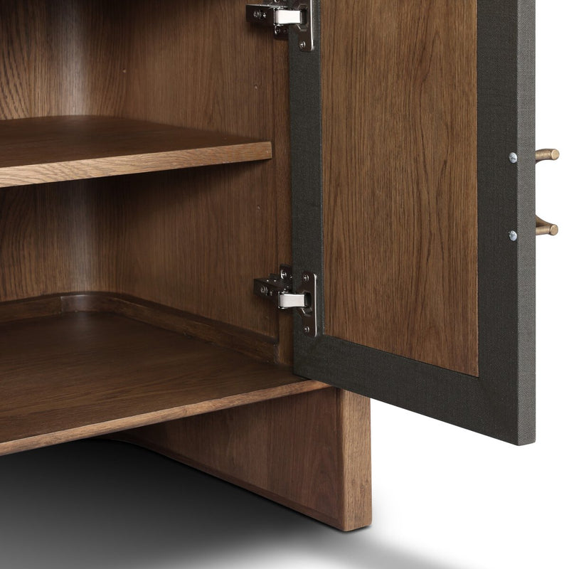 Kiran Nightstand - Dark Green Lacquered Linen