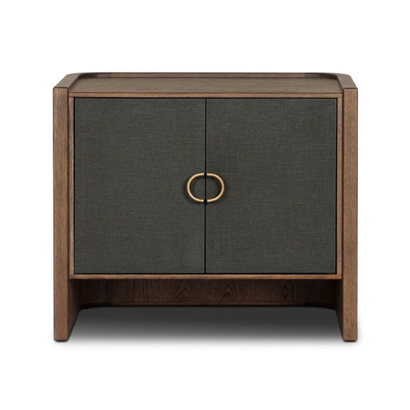 Kiran Nightstand - Dark Green Lacquered Linen