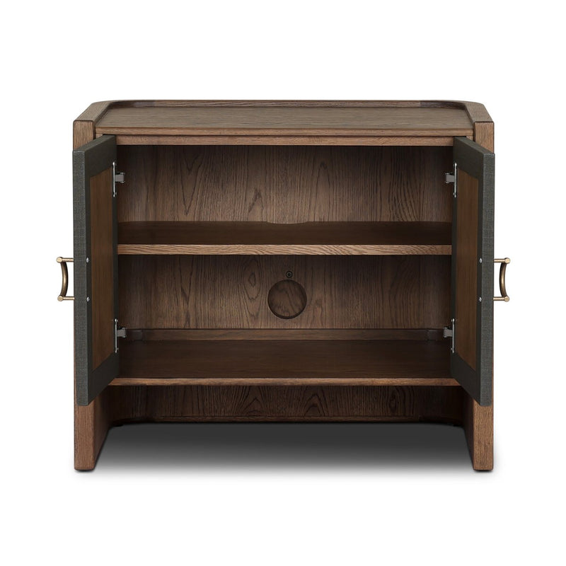 Kiran Nightstand - Dark Green Lacquered Linen