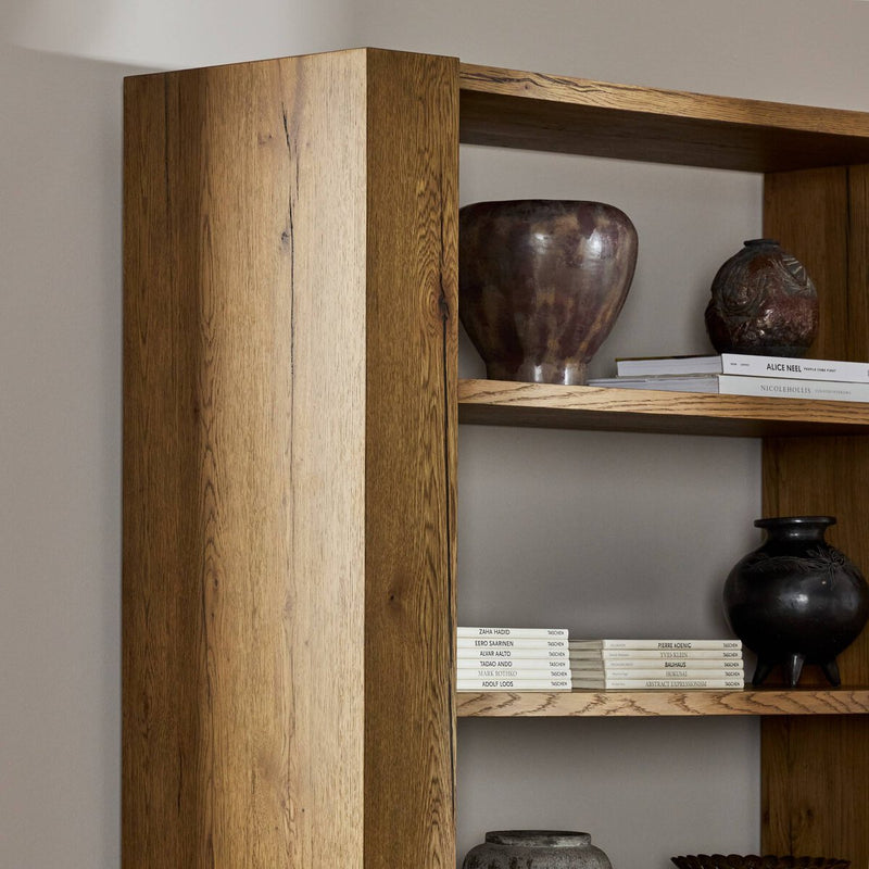 Fisher Bookcase - Rustic Amber Oak Veneer